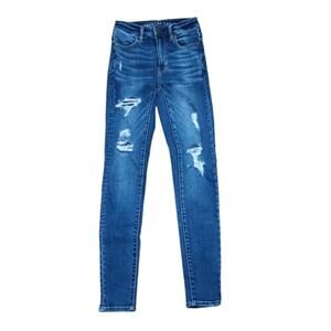 American Eagle Super High Rise Jegging Dark Wash Size 00 Set of 3